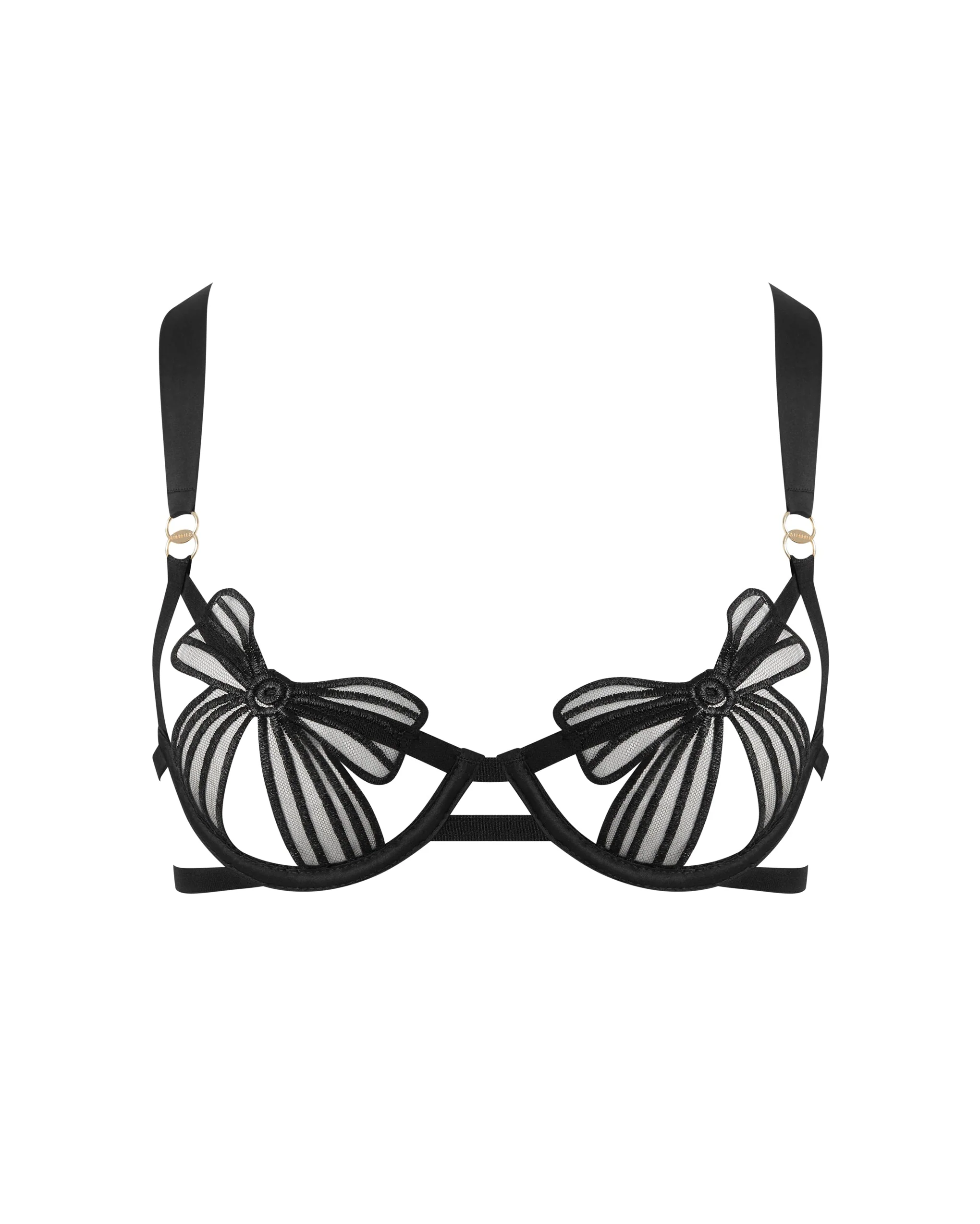Annabel Open Bow Bra Black - Image 5