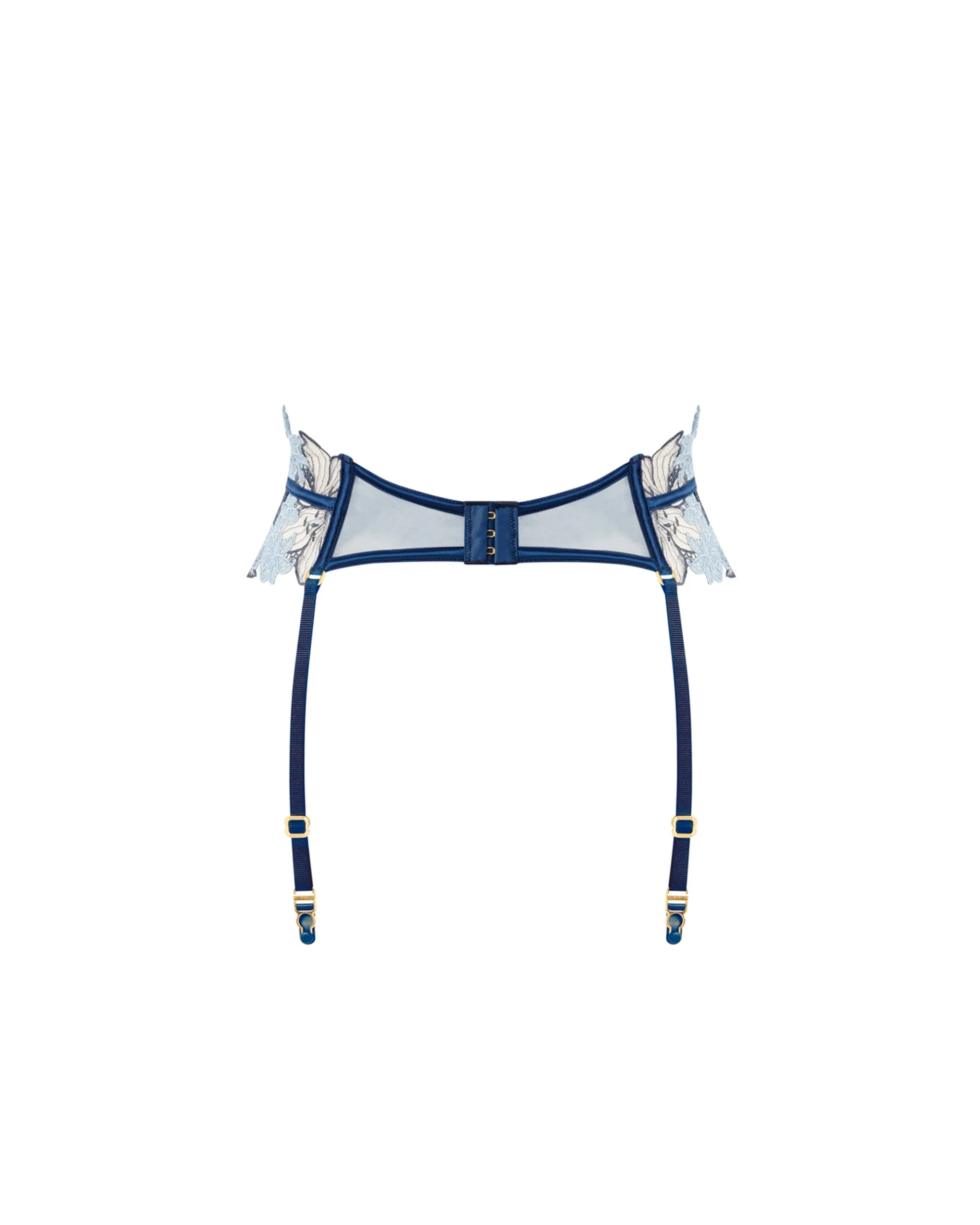 Calantha Waspie Garter Belt (with detachable suspenders) Blue - Image 6