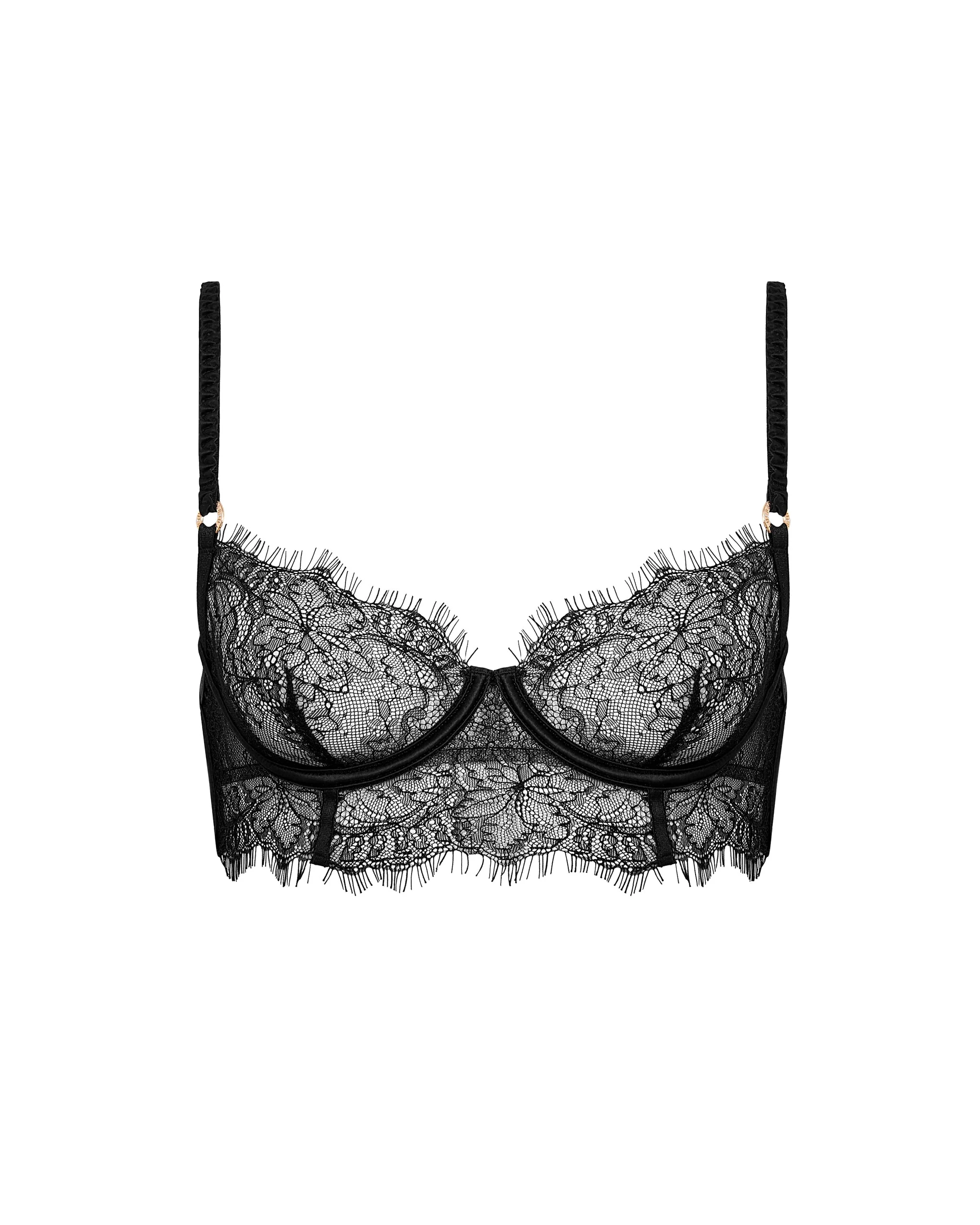 Camelia Longline Lace Bra Black - Image 5