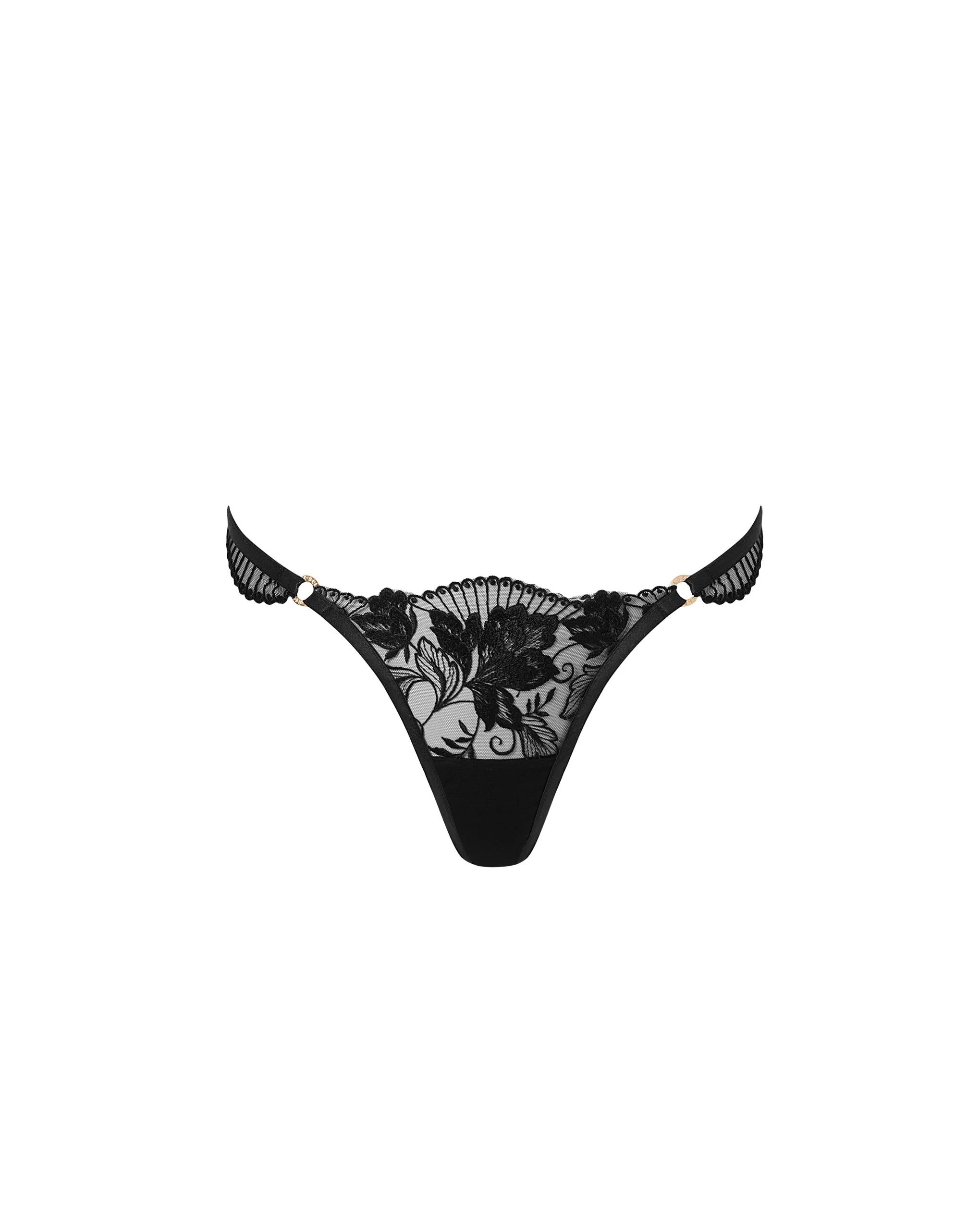 Gabriella Embroidered Thong Black - Image 5