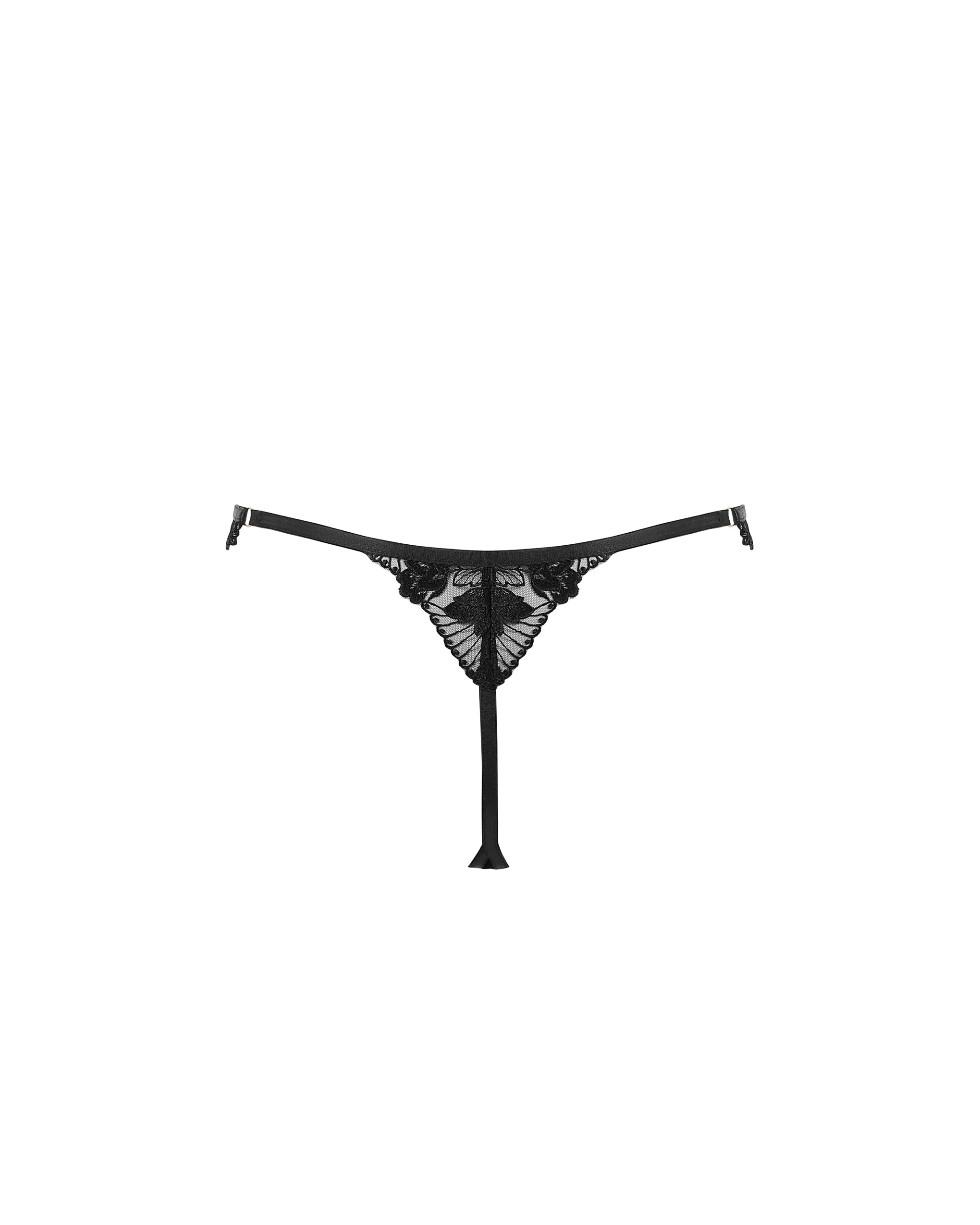 Gabriella Embroidered Thong Black - Image 6