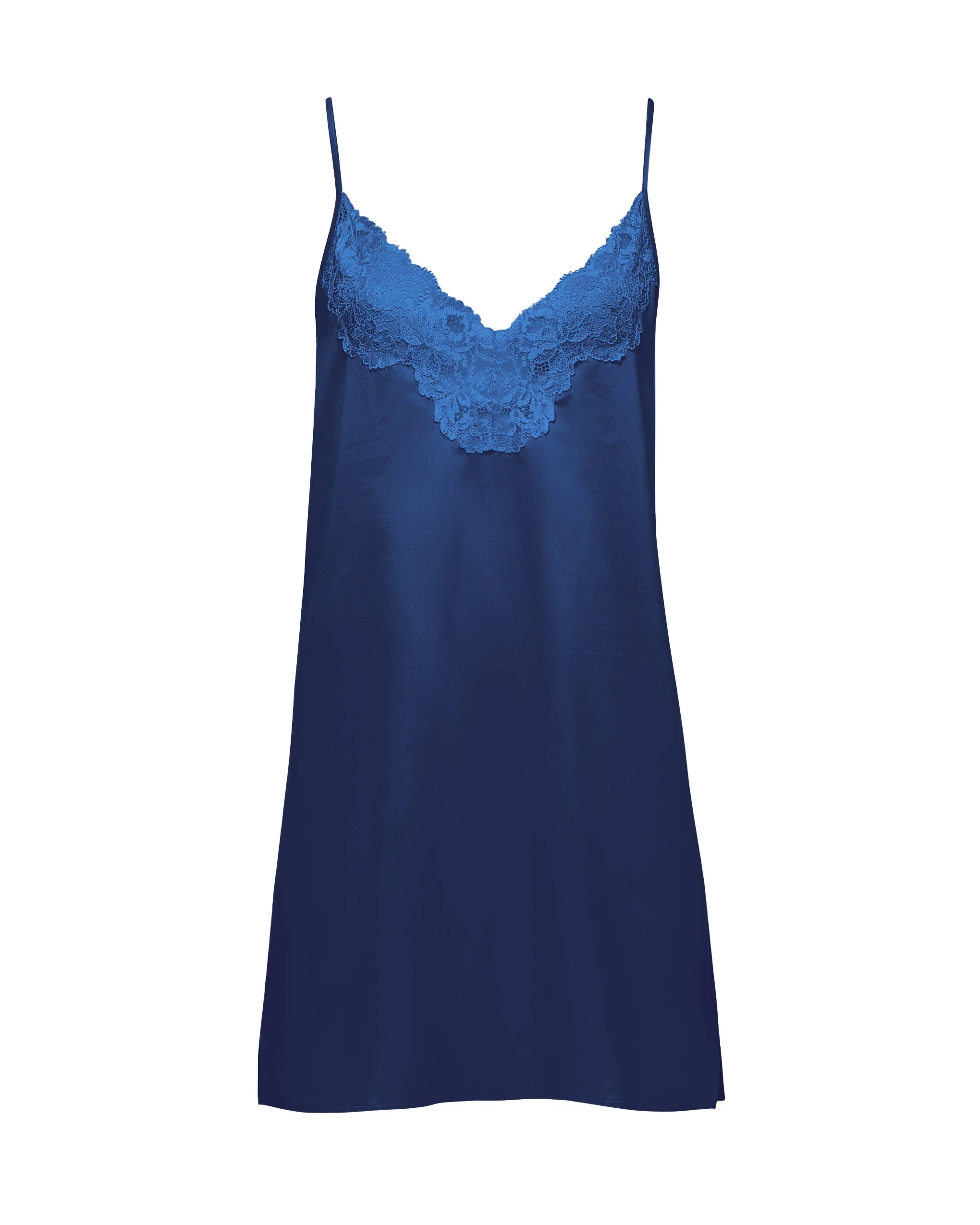Isabella Satin Chemise Navy - Image 5