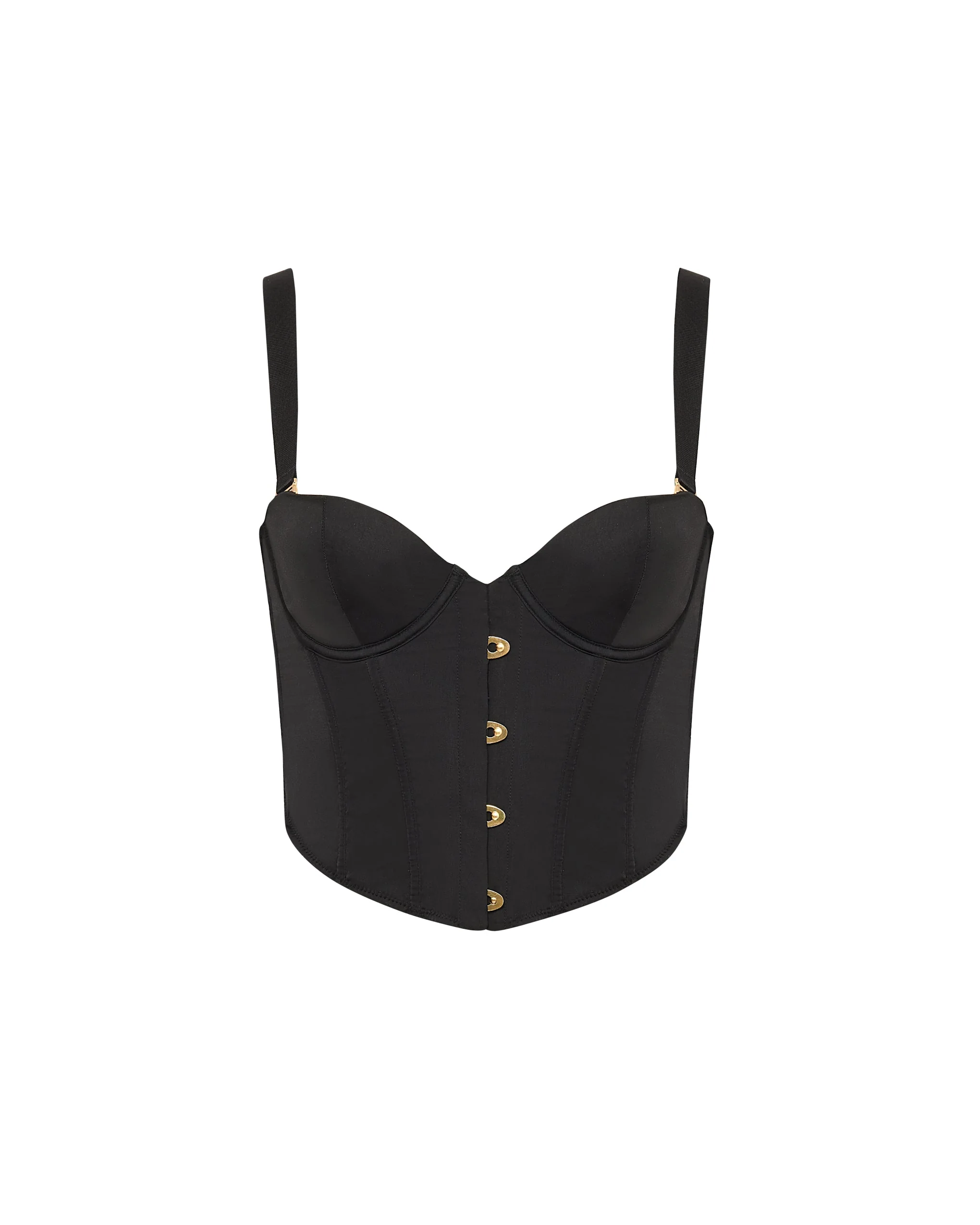 Jean Luxury Satin Wired Corset Black - Image 5