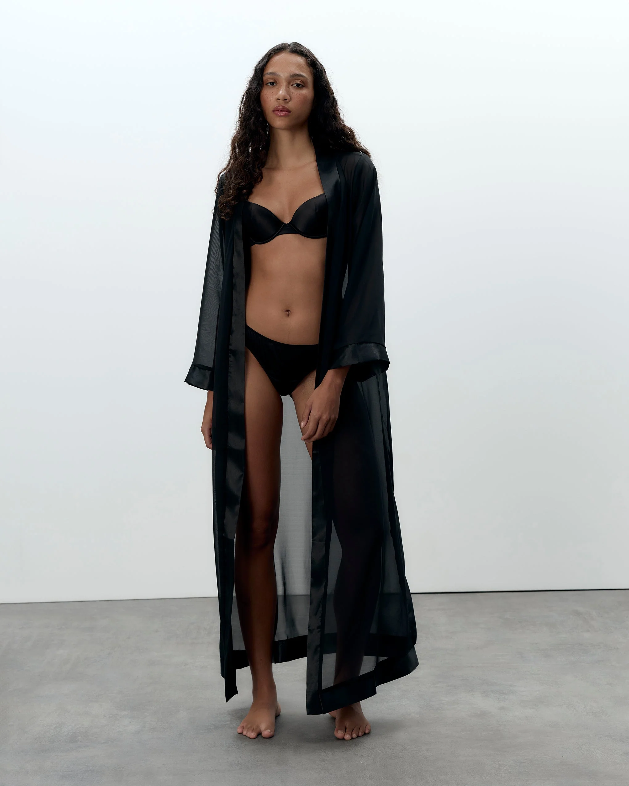Marcella Long Kimono Black