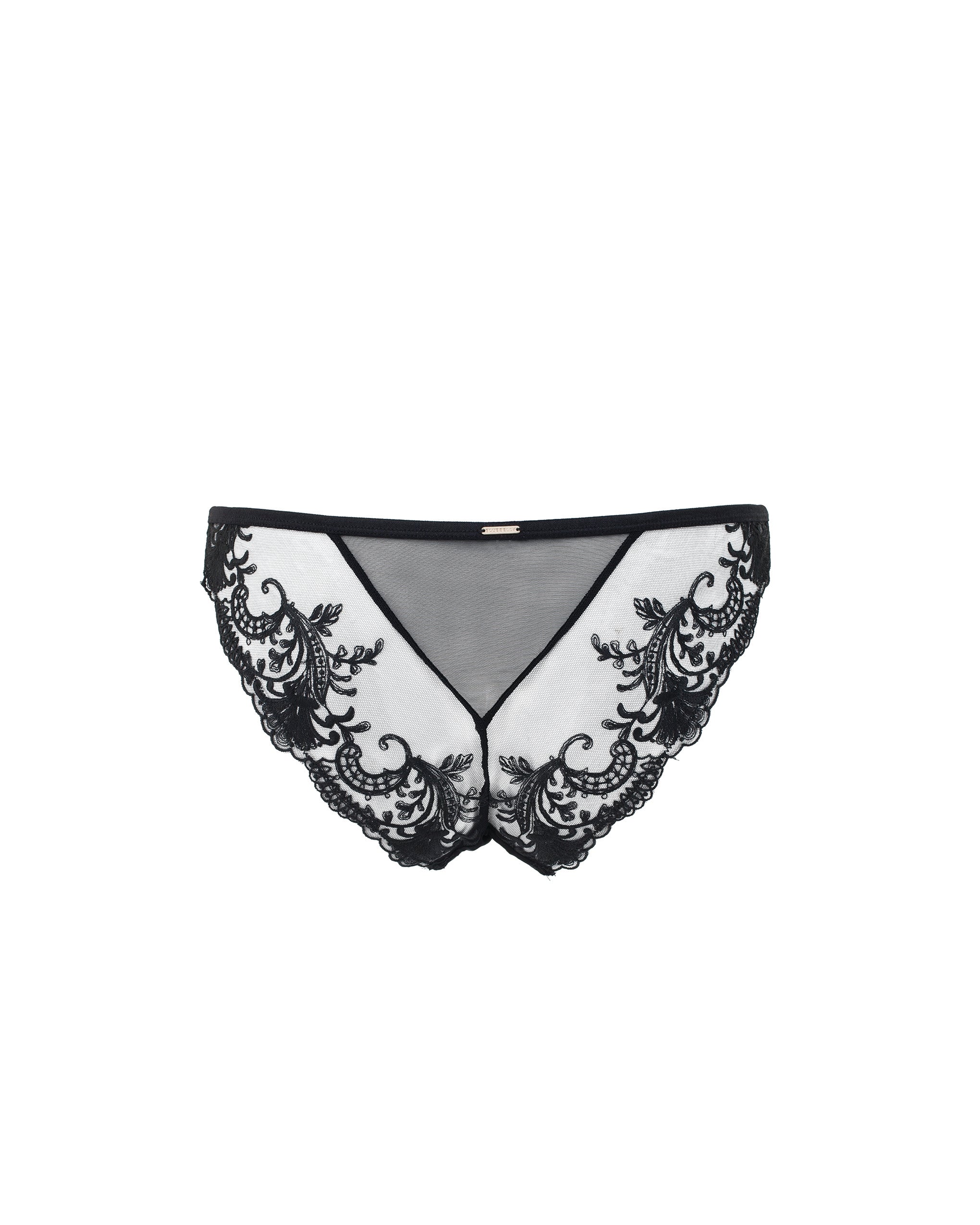 Marseille Embroidered Sheer Panty Black - Image 6