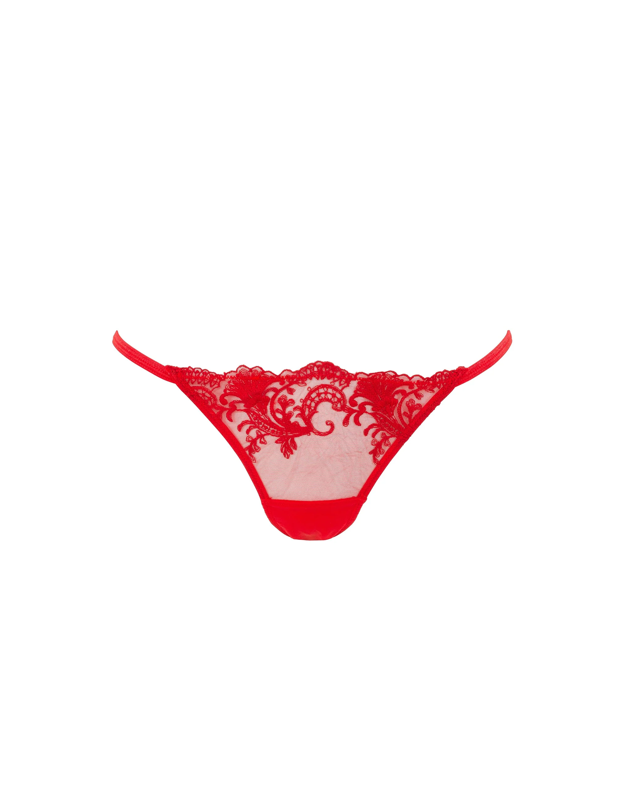 Marseille Embroidered Sheer Panty Red - Image 5