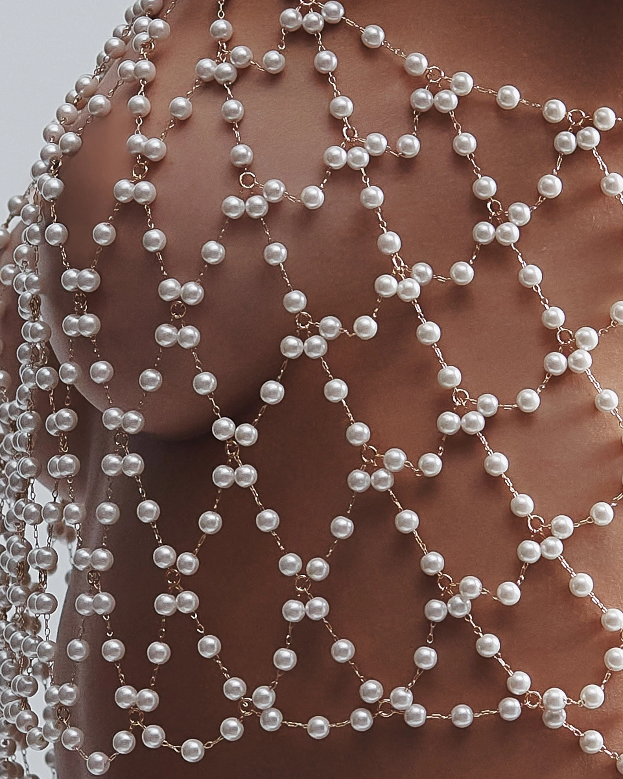 Pearl Crop Cami Pearl/Gold - Image 4