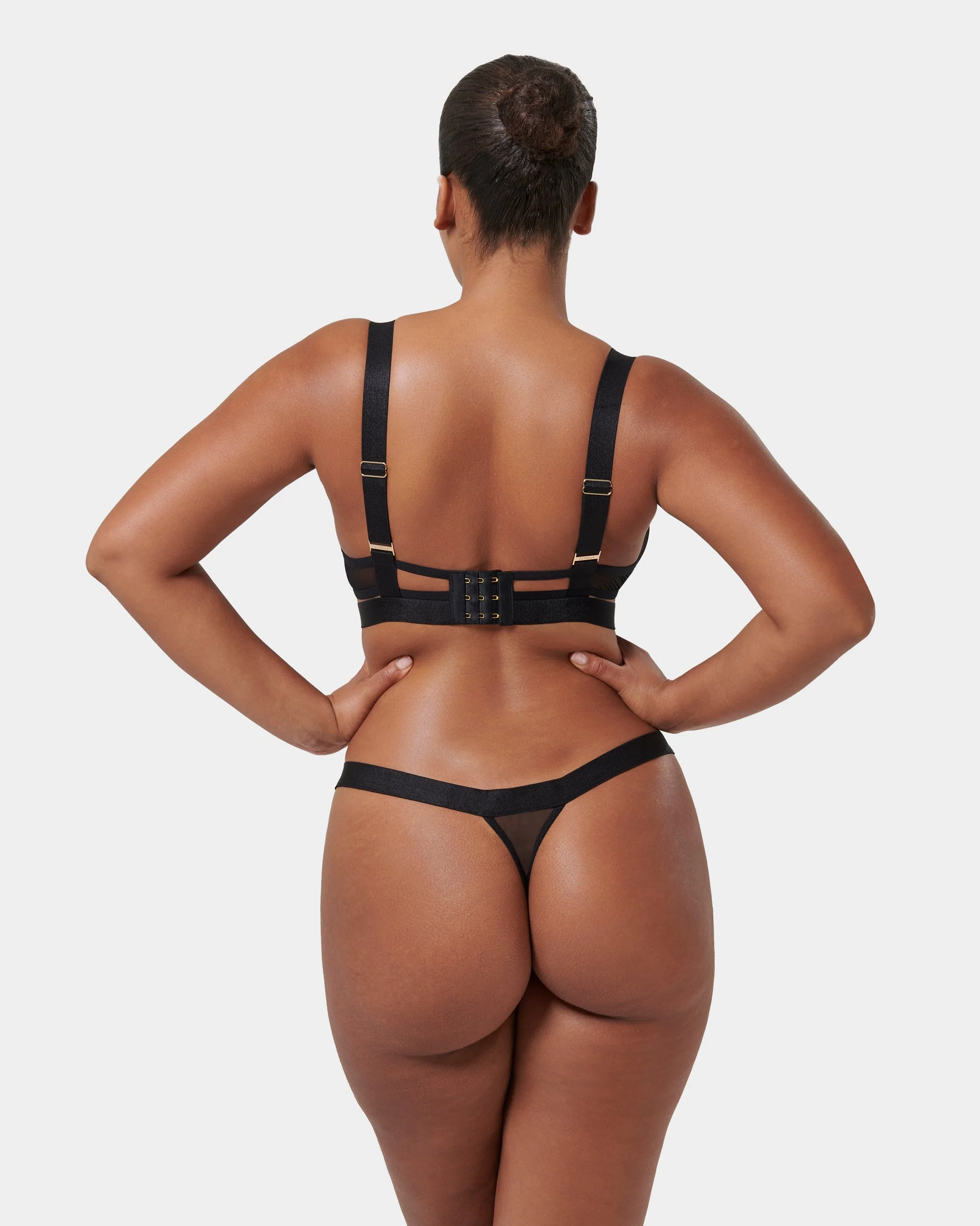 Set: Trinity Bra & Thong Set Black - Image 6