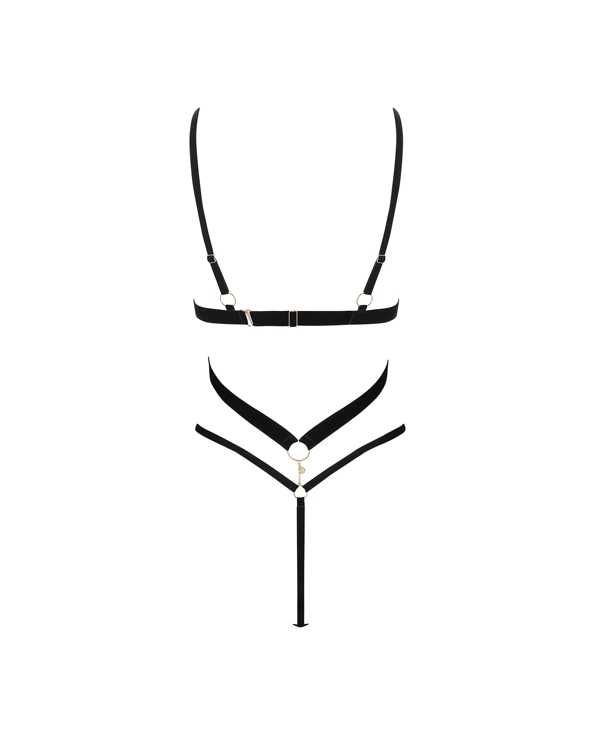 Simone Open Harness Bodysuit Black - Image 6