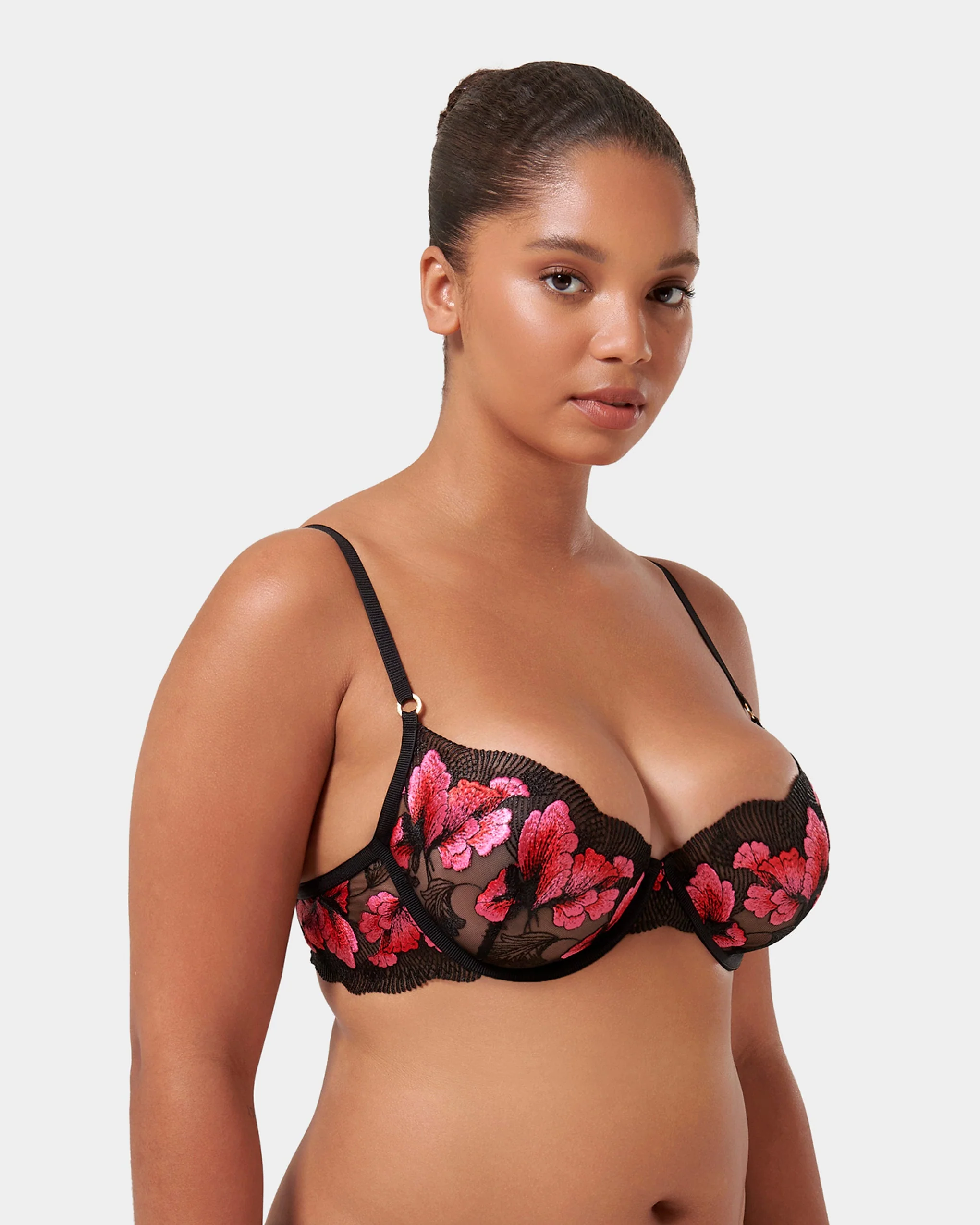 Vivienne Floral Embroidered Bra Pink - Image 7